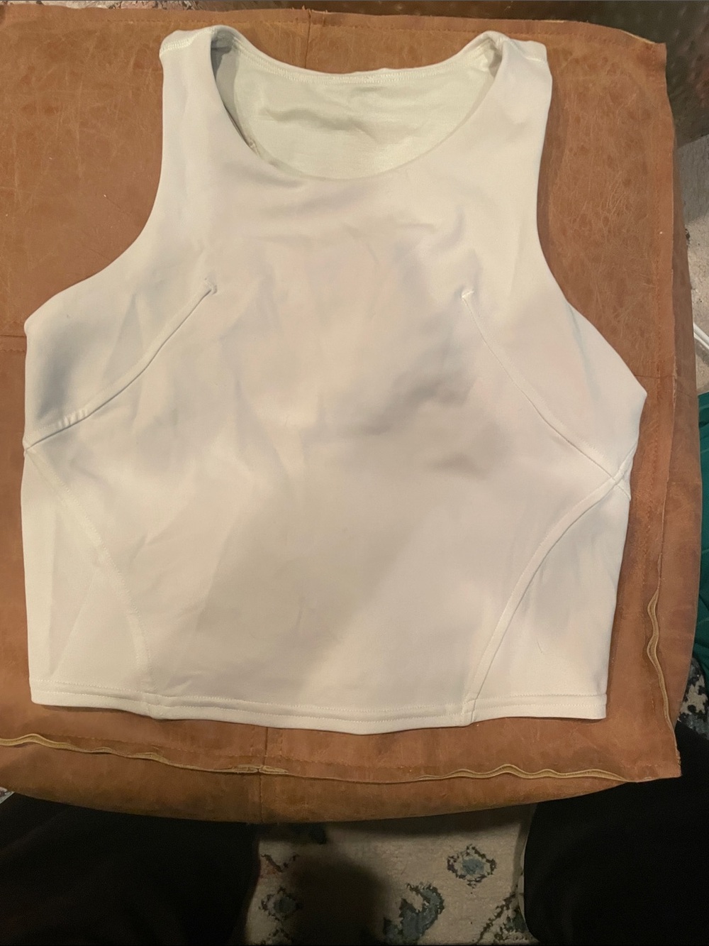 lululemon athletica White Sleeveless Crop Tank